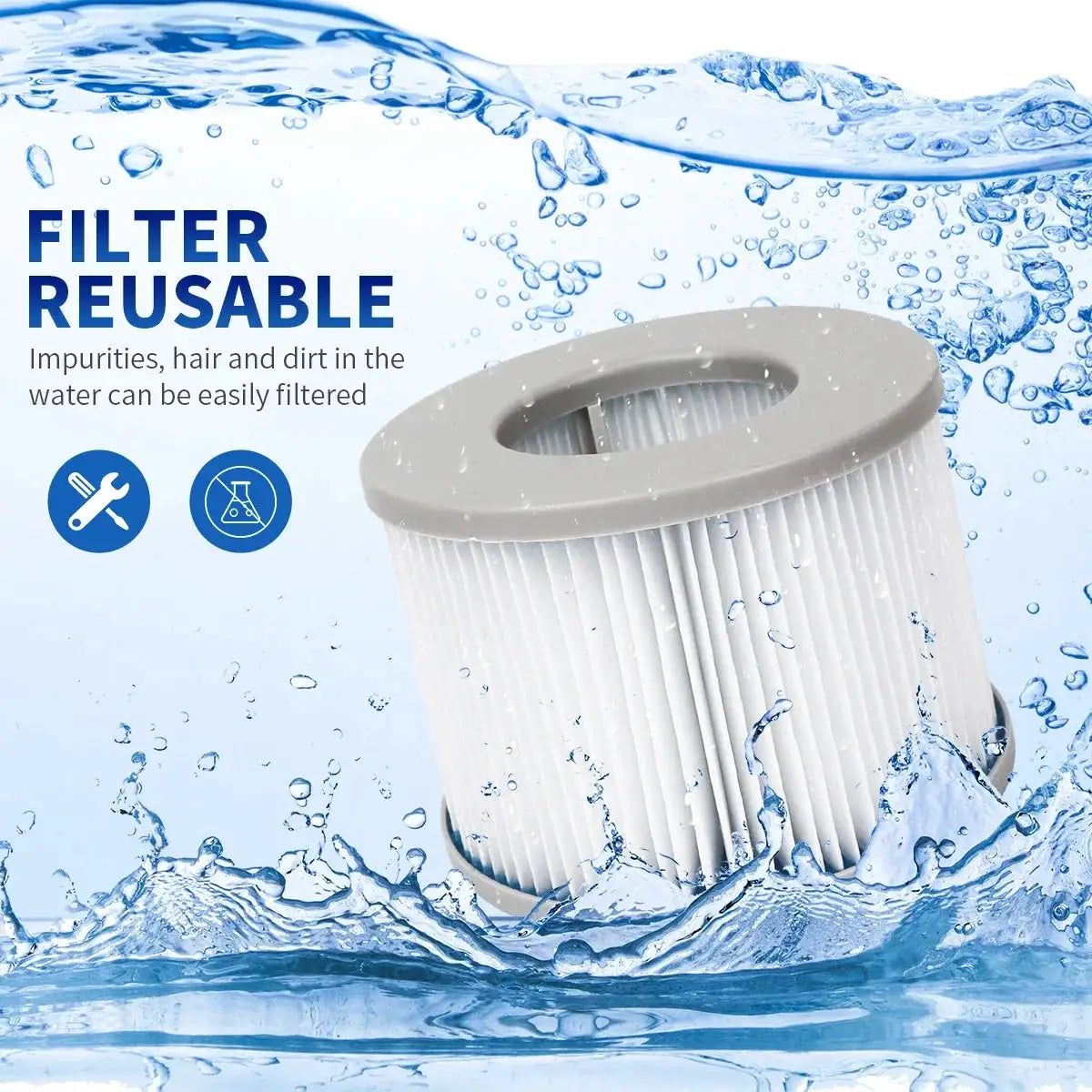 2-6pcs for MSPA Inflatable Hot Tub Spa Bath Water Filter Cartridge Pump Replacement Kit M-spa Swimming Friendly Swimming Pool from PriceLows™