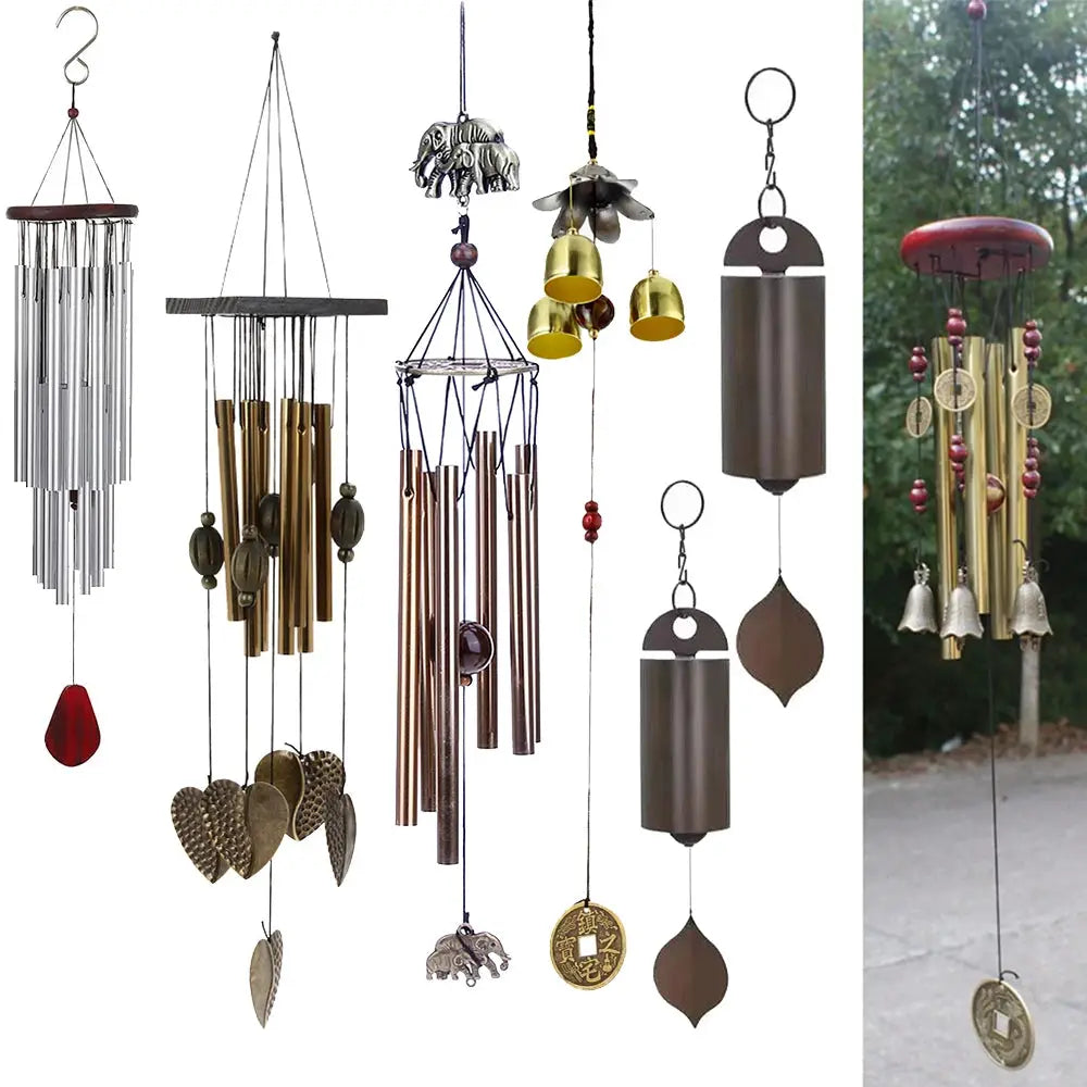 Outdoor Living Wind Chimes Yard Garden Tubes Bells Copper Antique Windchime Wall Hanging Home Decor Decoration Wind Chimes from PriceLows™