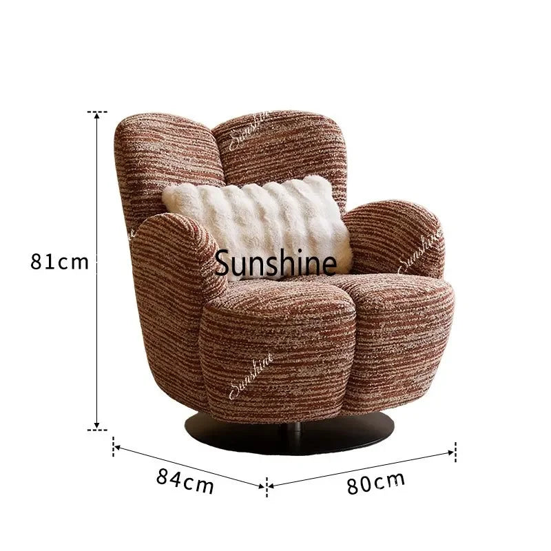 Rotating Chair | Striped Fabric | Wood Frame | Width Under 2000mm
