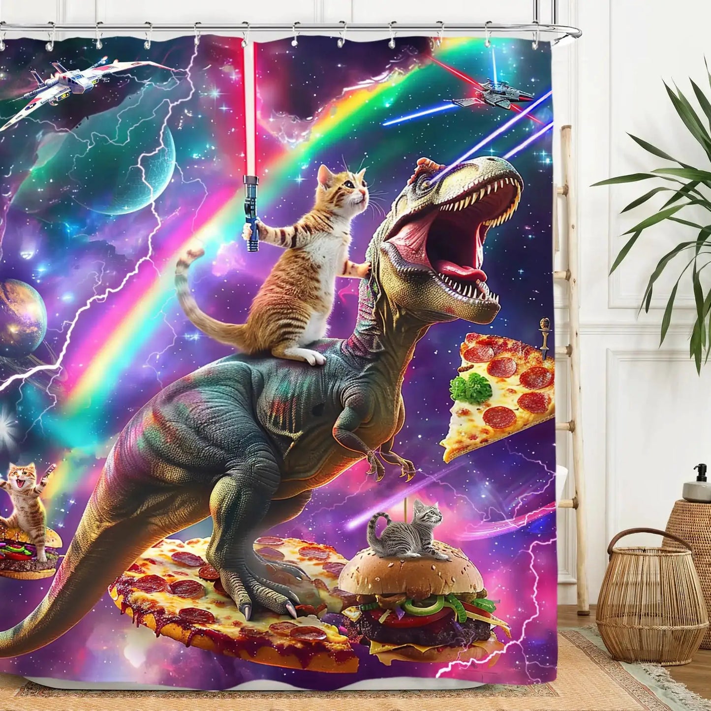 Funny Dog Shower Curtain Set Bathroom Bulldog Labrador Vintage Retro Hilarious Animal Waterproof Bathroom Curtain with 12 Hooks from PriceLows™