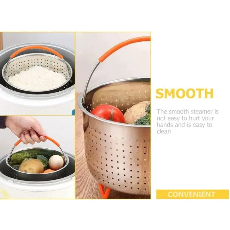 Stainless Steel Steamer Basket | 2-4L | Silicone Handle | Instant Pot