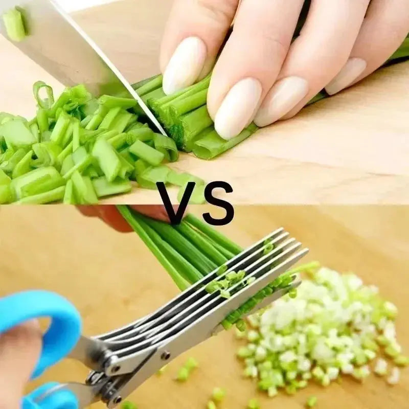 Multifunctional Scissors Stainless Steel 5 Layer Kitchen Scissors Scallion Cutter Pepper Herb Laver Spices Onion Cooking Tool from PriceLows™