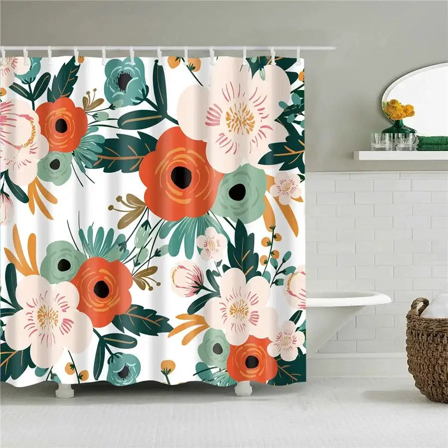 3D Flower Plum Blossom Lotus Lavender Rose Shower Curtains Bathroom Curtain Frabic Waterproof Polyester Bath Curtain with Hooks from PriceLows™