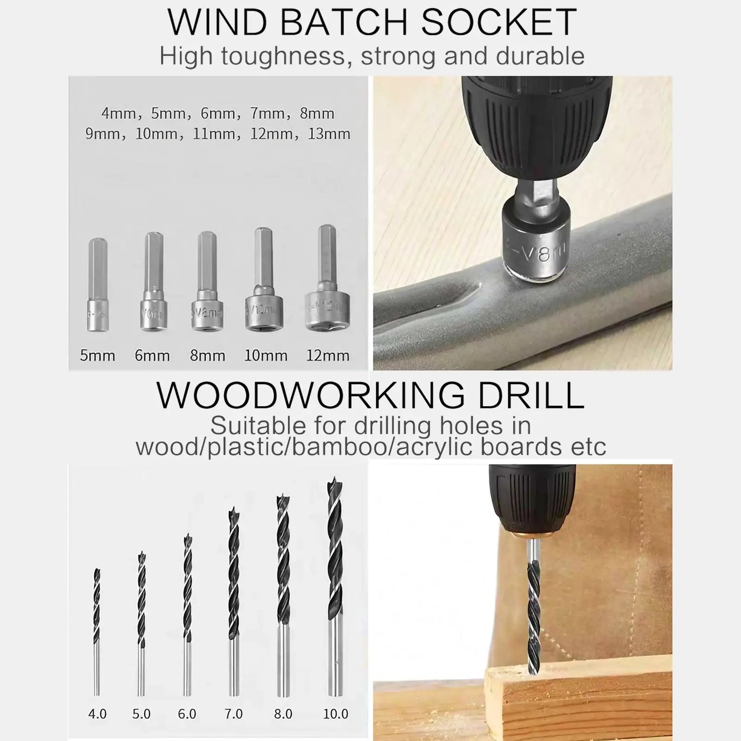 111 Pcs Tool Set Multifunctional Woodworking Tools Twist Drill Batch Screwdriver Woodworking Drill Flat Drill Hole Opener Set from PriceLows™