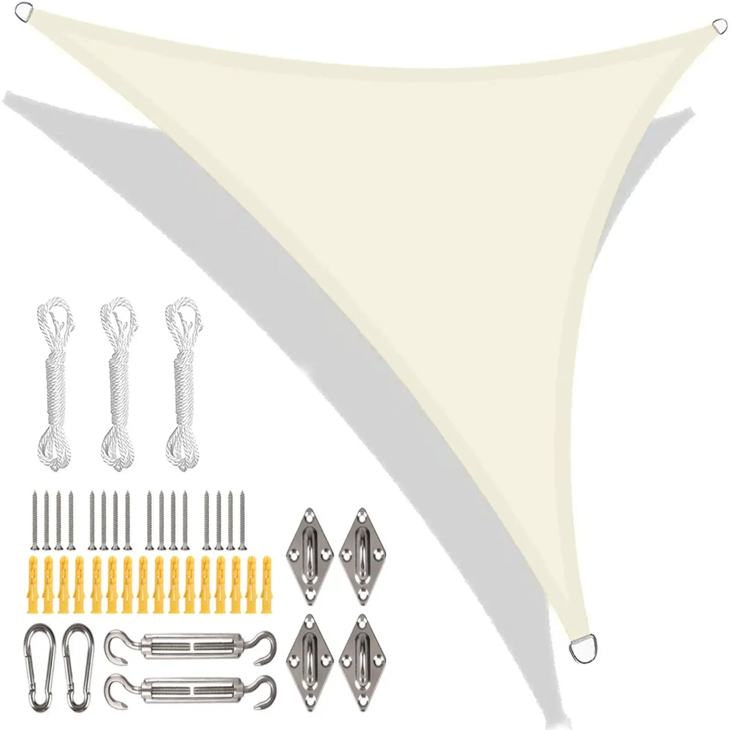 Triangle Sun Shade Sail | Waterproof UPF50+ Poly Canvas | Backyard Patio Garden Canopy