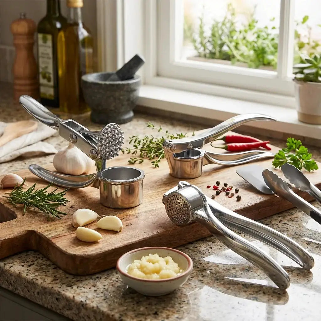 3-in-1 Aluminum Alloy Garlic Press, Nut Cracker & Bottle Opener. 18x5cm, Heavy Duty, Multipurpose Tool from PriceLows™