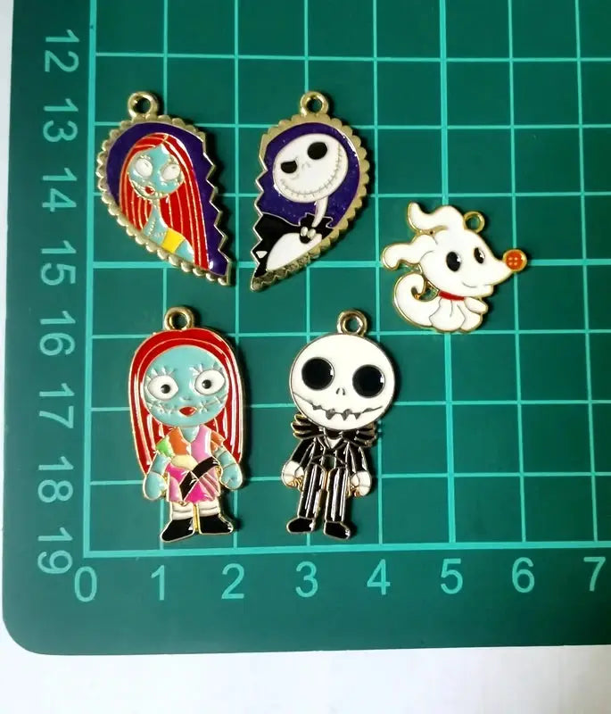 Halloween Pendant Charms | Metal Design | Cartoon Pattern | 10 Piece Set