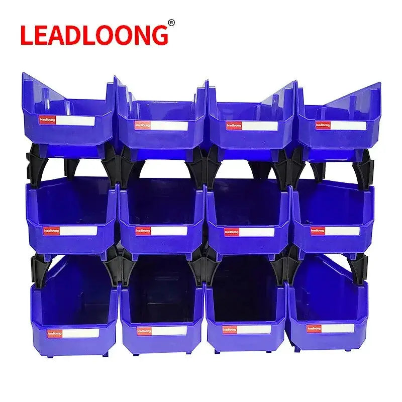 LEADLOONG V3 Garage Box 12pc 11x5x5inch/27.6*13.9*12.8cm Workshop Goods Shelves Organizer Bin Screw Parts Hardware Storage Case from PriceLows™