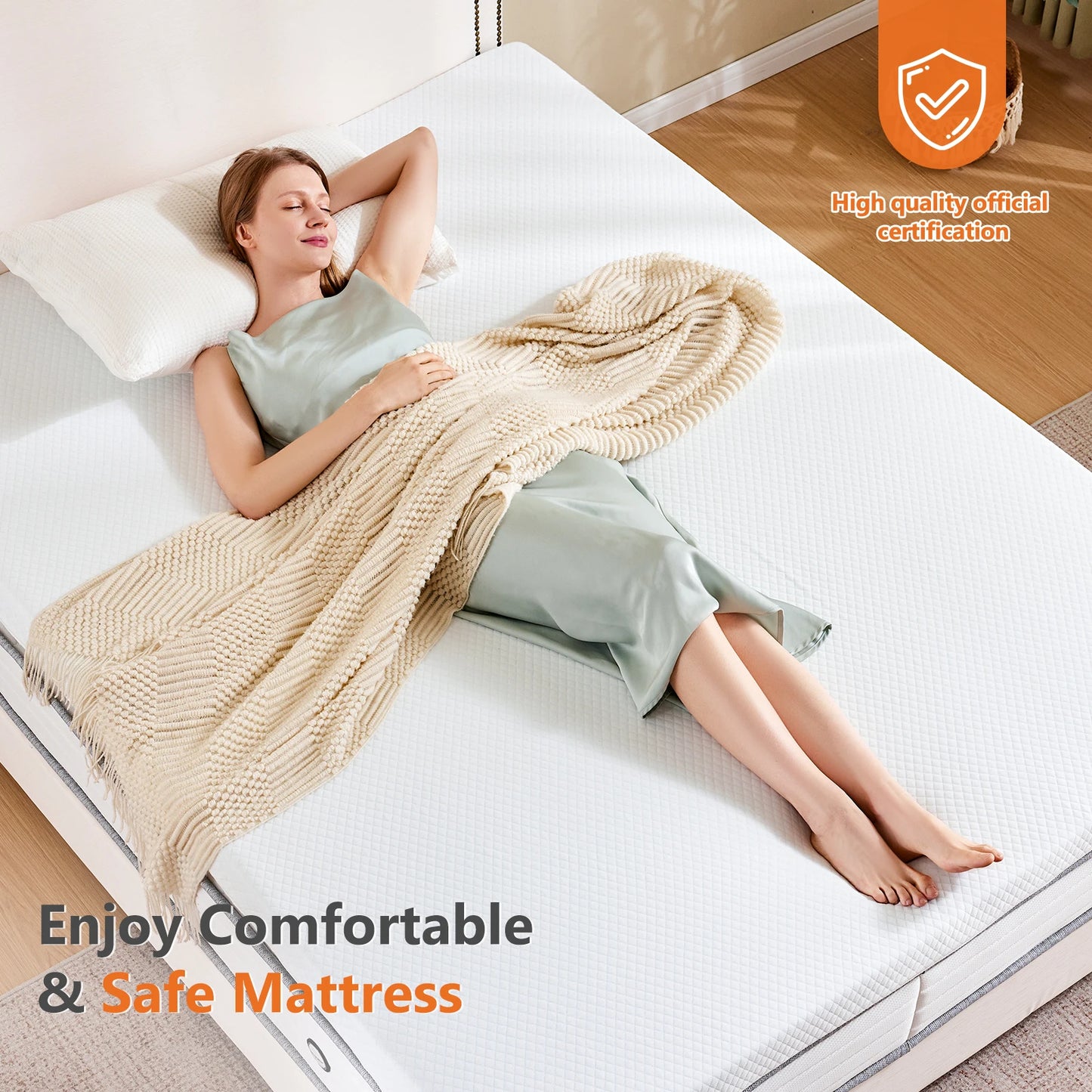 Gel Memory Foam Mattress Topper | 4 Inch Thickness | Removable Cover | Full Size