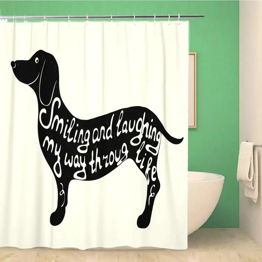 Funny Sausage Dog Dachshund Shower Curtains for Bathroom, Cartoon Dogs Bath Curtains with Cute Animals Waterproof Machine Wash from PriceLows™