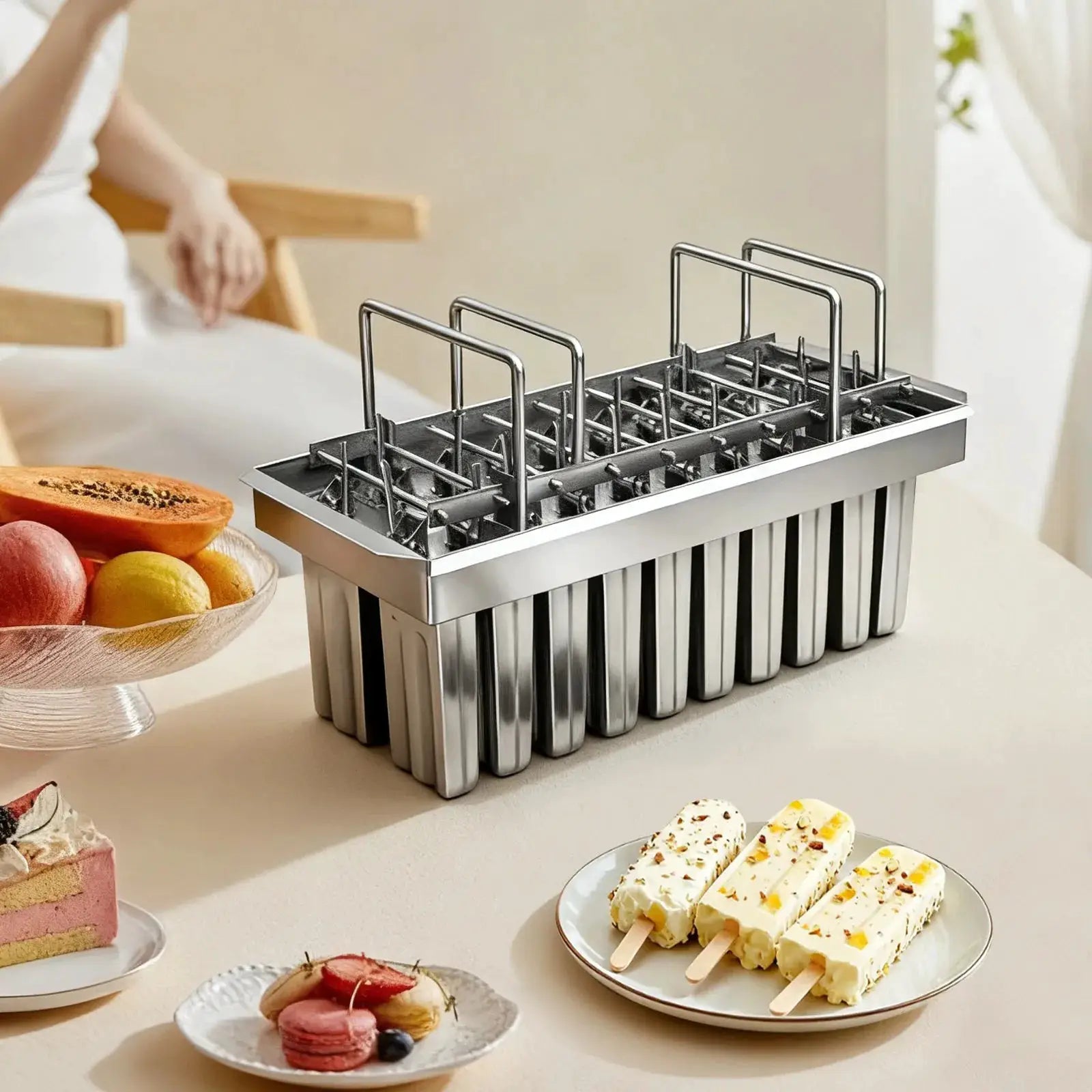 Food Grade Stainless Steel Ice Cream Mold 20 Cavity 3oz Popsicle Mould with Lid for Homemade DIY Ice Lolly from PriceLows™