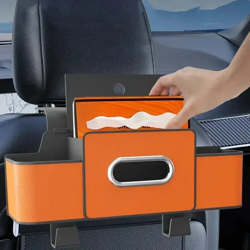 Car Seat Back Storage Box Multi-Functional Vehicle Mounted Tissue Box Rear Seat Storage Cup Holder Hook Automobile Accessories from PriceLows™