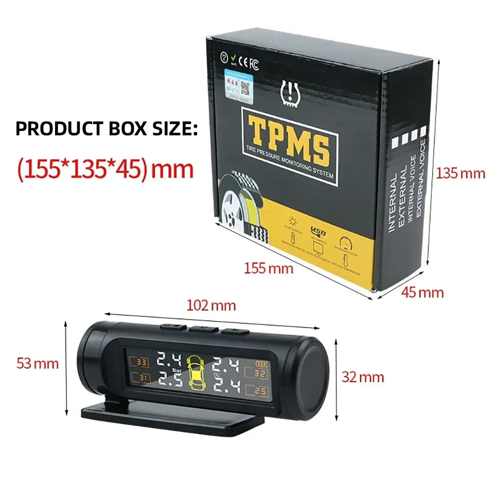 Acceo TPMS Car Tire Pressure Monitoring System 4 Sensors Wireless Real-Time Pressure & Temperature Safety Alarm Monitor from PriceLows™