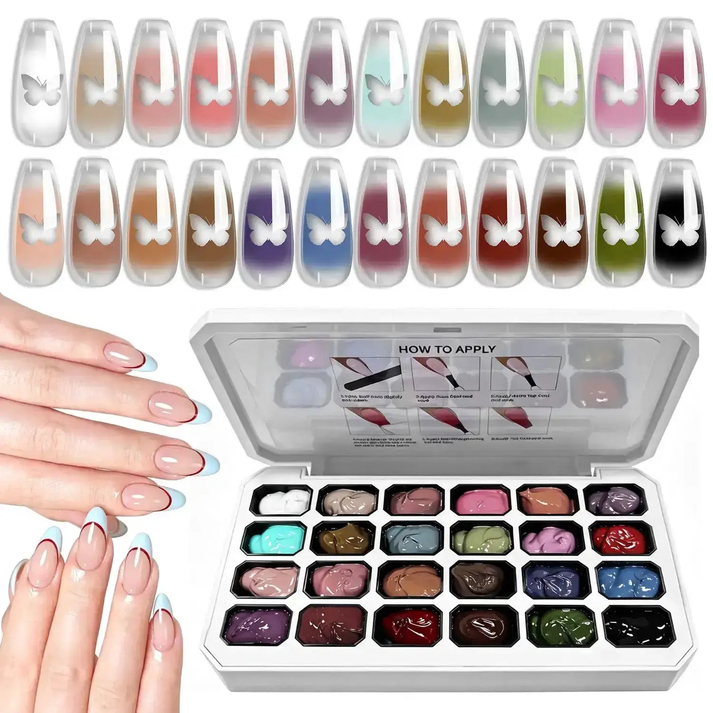LIMEGIRL 24 Color Gradient Wash-Free Painting Gel Nail Art Design Painting Gel Nail Engraving DIY Soak-Off UV LED Nail Polish from PriceLows™