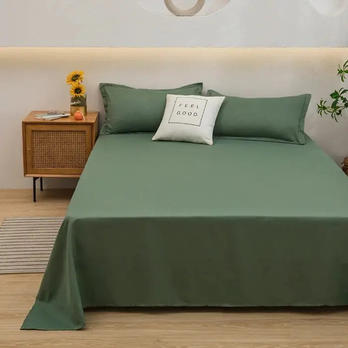 1pc Solid Color Flat Bed Sheet Soft Home Linen for Single/Double/Queen/King Beds from PriceLows™