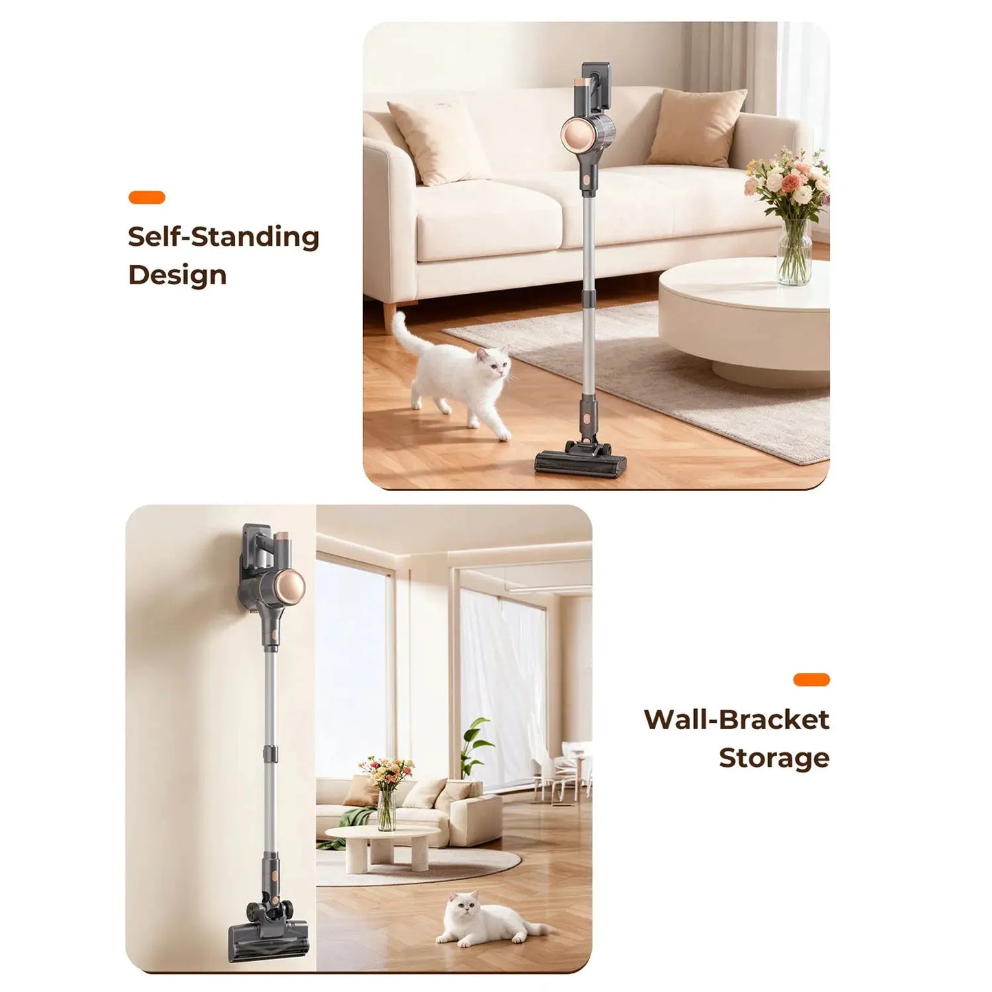 Stick Vacuum | 25KPa Suction | Two Mode Cordless | Lightweight For Pet Hair