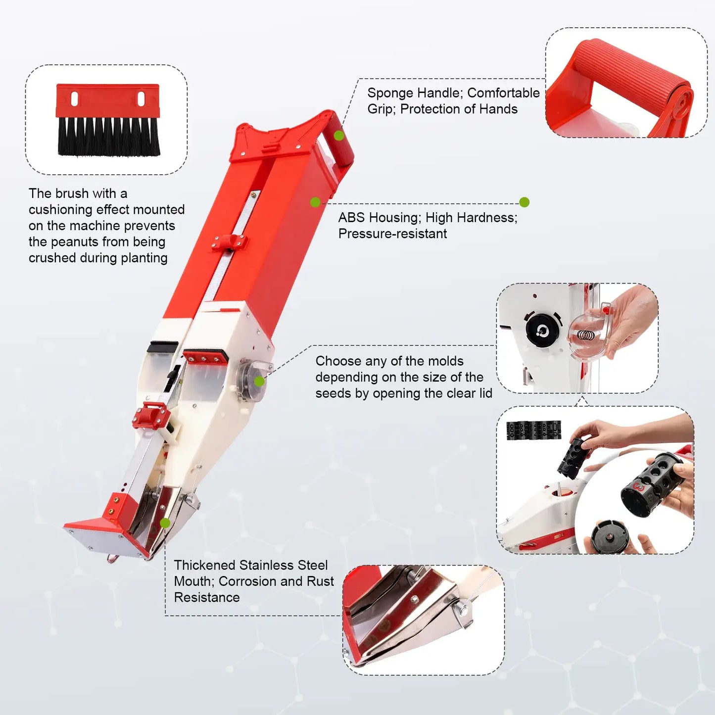 Standing Seeding Handheld Seeder Fertilizer Seed 35,876ft2/D Dual-tube Manual Seeding Fertilizer for Agriculture from PriceLows™