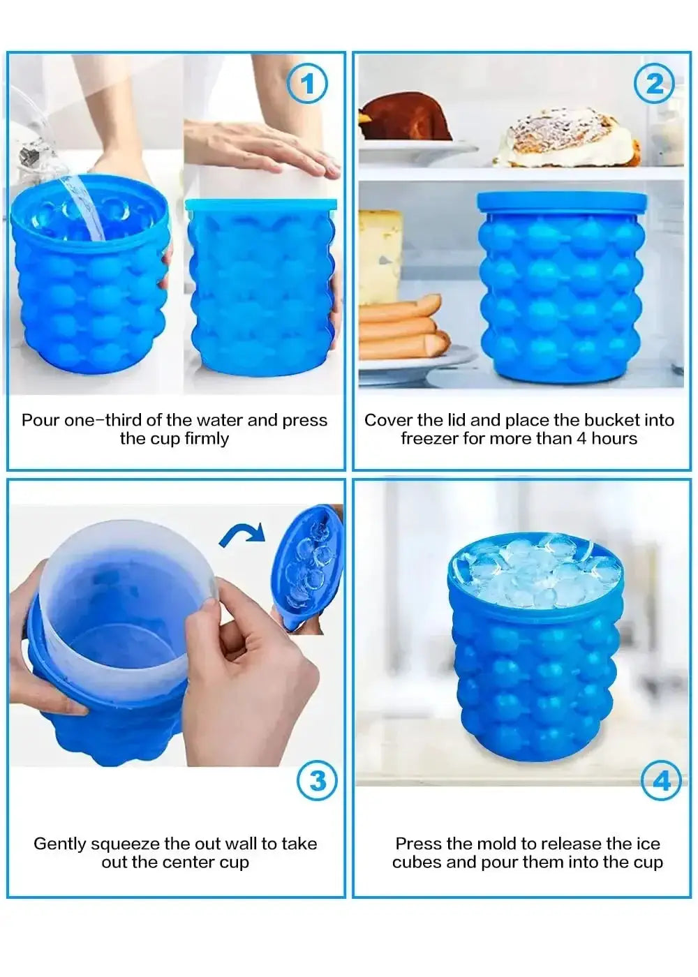1PC Silicone Ice Cube Maker Portable Bucket Wine Cooler Beer Cabinet Space Saving Kitchen Tools for Whiskey Drinking from PriceLows™