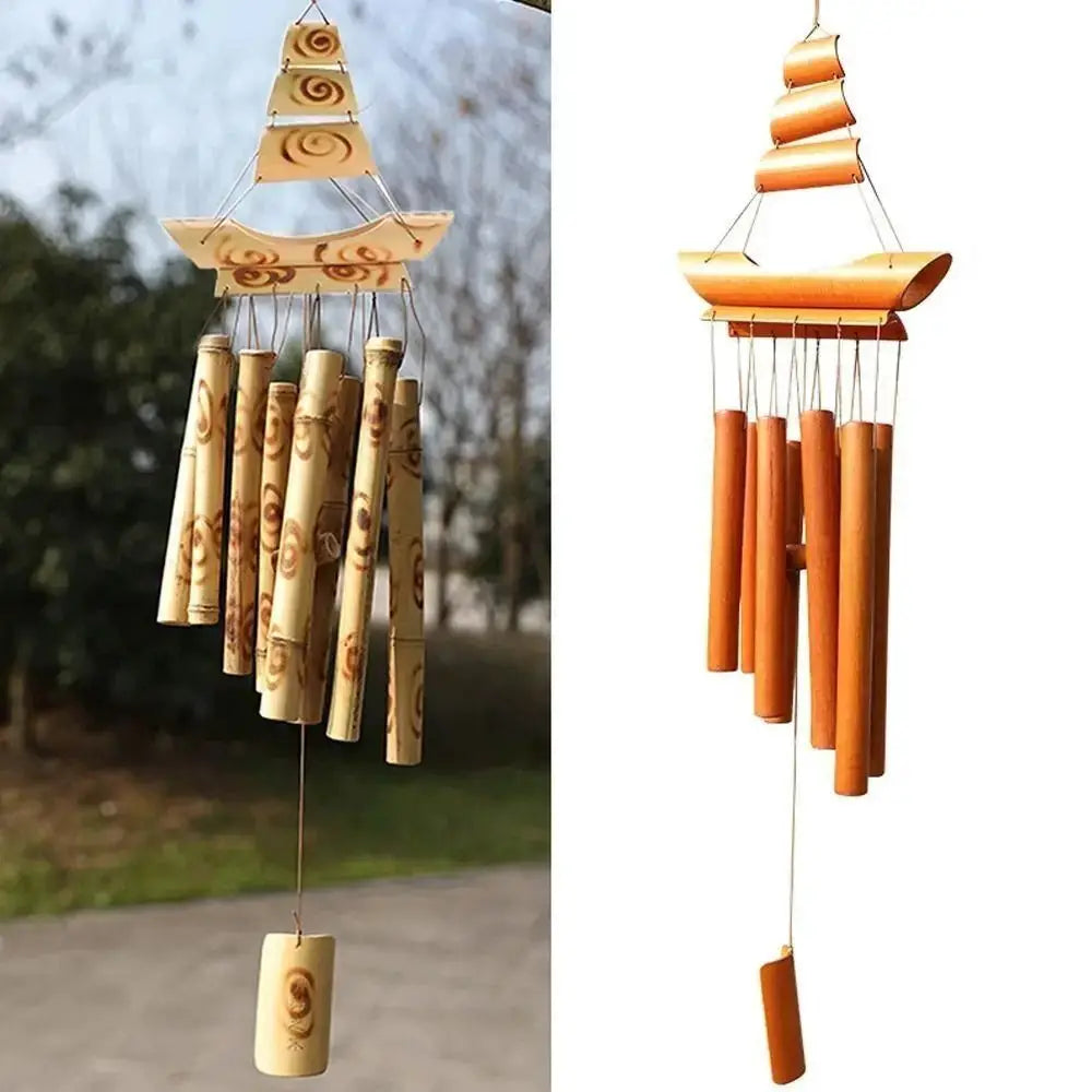 Bamboo Wind Chimes Balcony Outdoor Garden DIY Home Decor Tubes Bell Wall Hanging Ornaments Decorative Crafts from PriceLows™