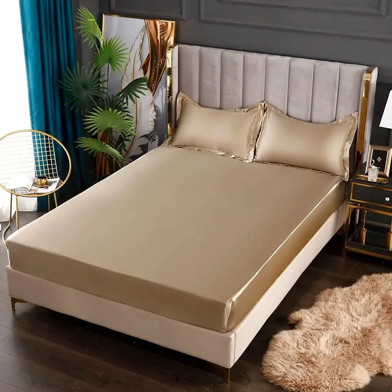 Satin Fitted Sheet | 35cm Deep Pocket | Elastic Hem | 140x200 King