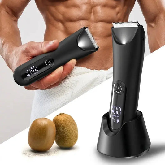 Groin and Body Hair Trimmer | Ceramic Blade Heads | Wet and Dry Use