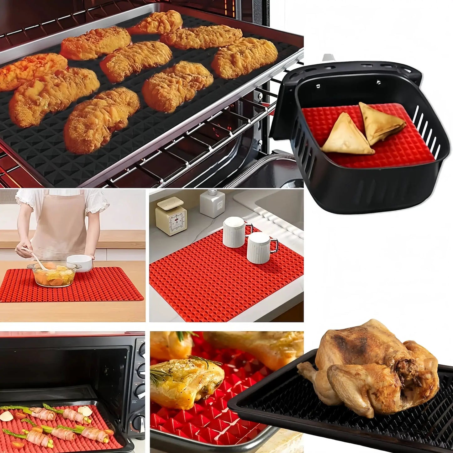 Silicone Baking Mat | Large Size | Nonstick Pyramid Design | Baking And Pastry