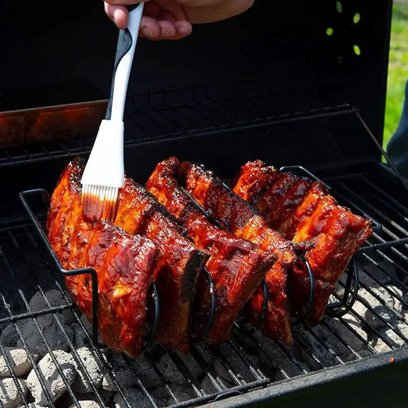 BBQ Rib Rack | Nonstick Coated Steel | Holds 4 Ribs | JT25t