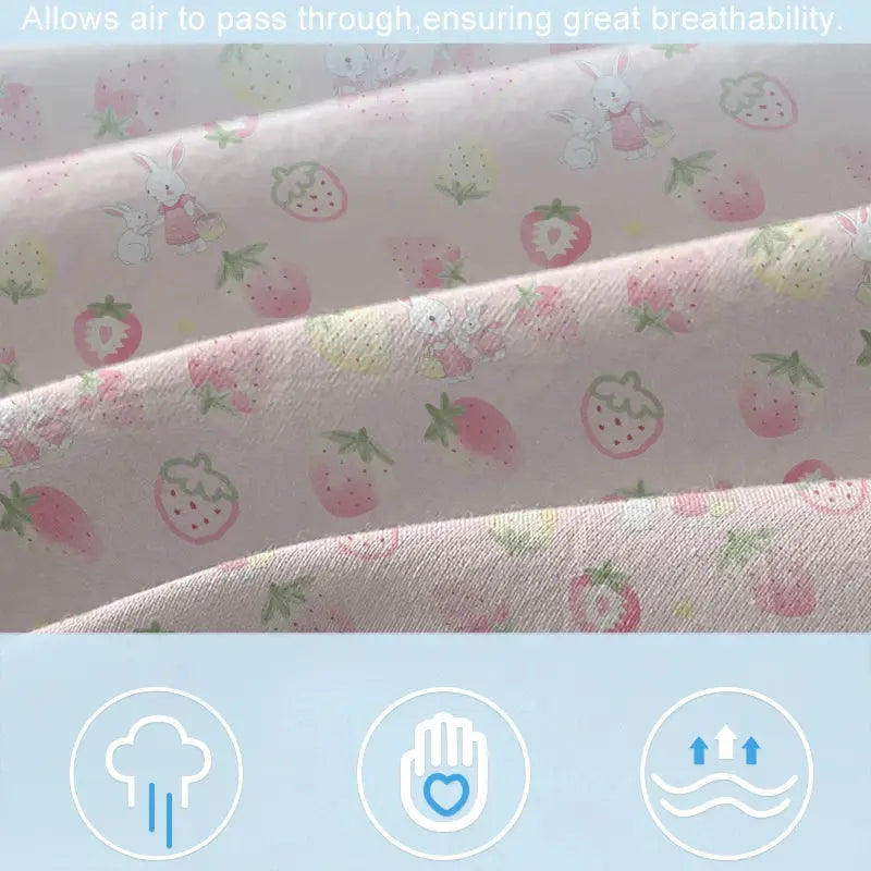 Rabbit Cartoon Printed Matte Fitted Sheet 1pc Cute Animal Design Bed Cover for Bedroom (Excluding Pillowcases) from PriceLows™