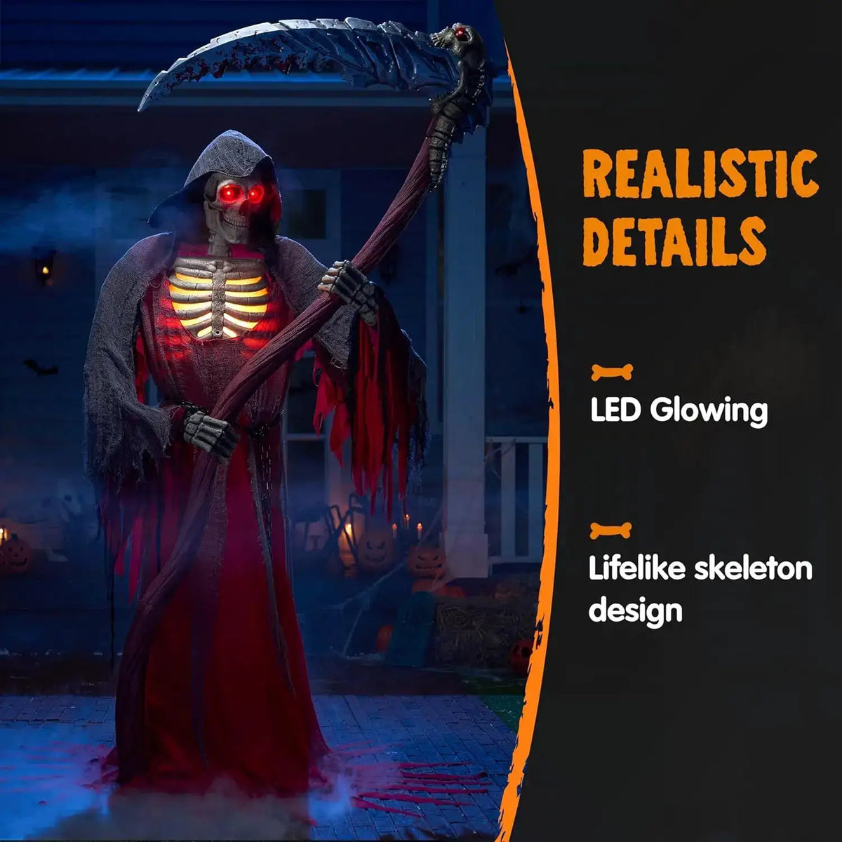 7FT Animated Grim Reaper | Infrared Sensor | Auto Activation | Outdoor Prop
