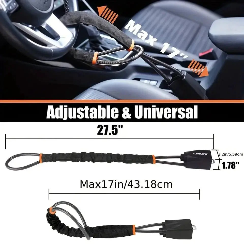 Universal anti-theft device safety belt buckle lock steel wire rope lock for Vehicles Prevent Theft Durable Security Rope from PriceLows™