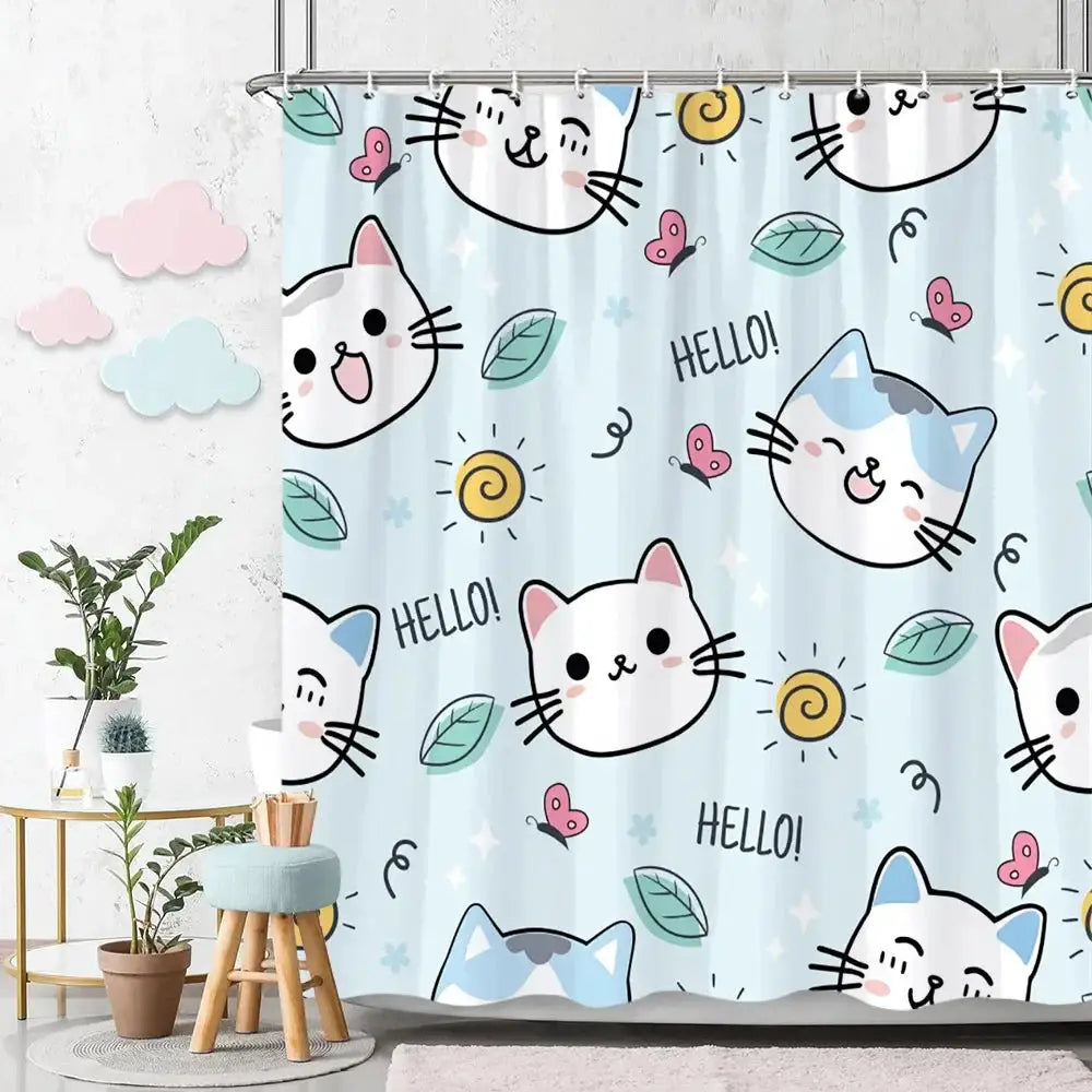 Cartoon Animal Alphabet Shower Curtain Kids ABC Educational Learning Tools Baby Girls Boys Colourful Bath Curtain Bathroom Decor from PriceLows™