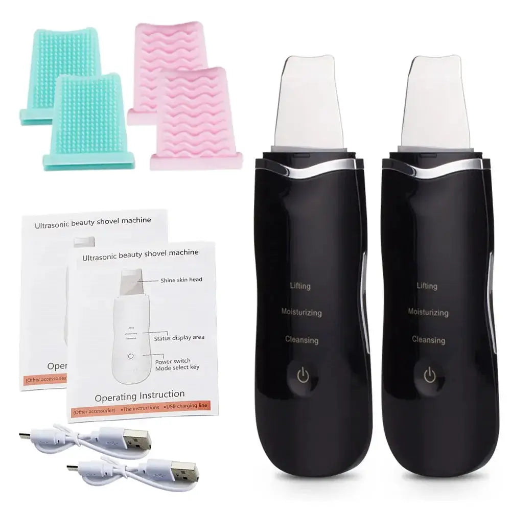 Ultrasonic Skin Scrubber Peeling Blackhead Remover Deep Face Cleaning Acne Pore Cleaner Facial Shovel Cleanser EMS Microcurrent from PriceLows™