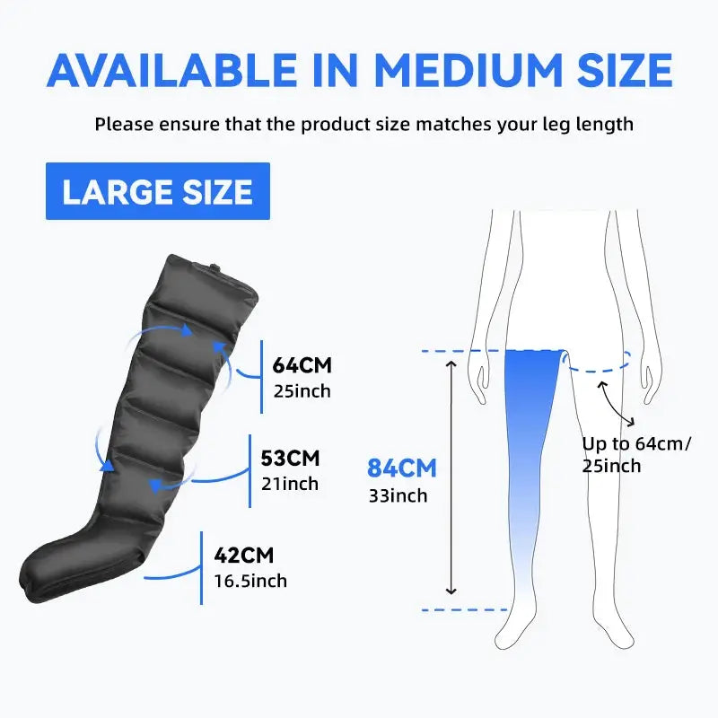 Air Compression Leg Massager | Air Bag Kneading | Plug-In Adapter