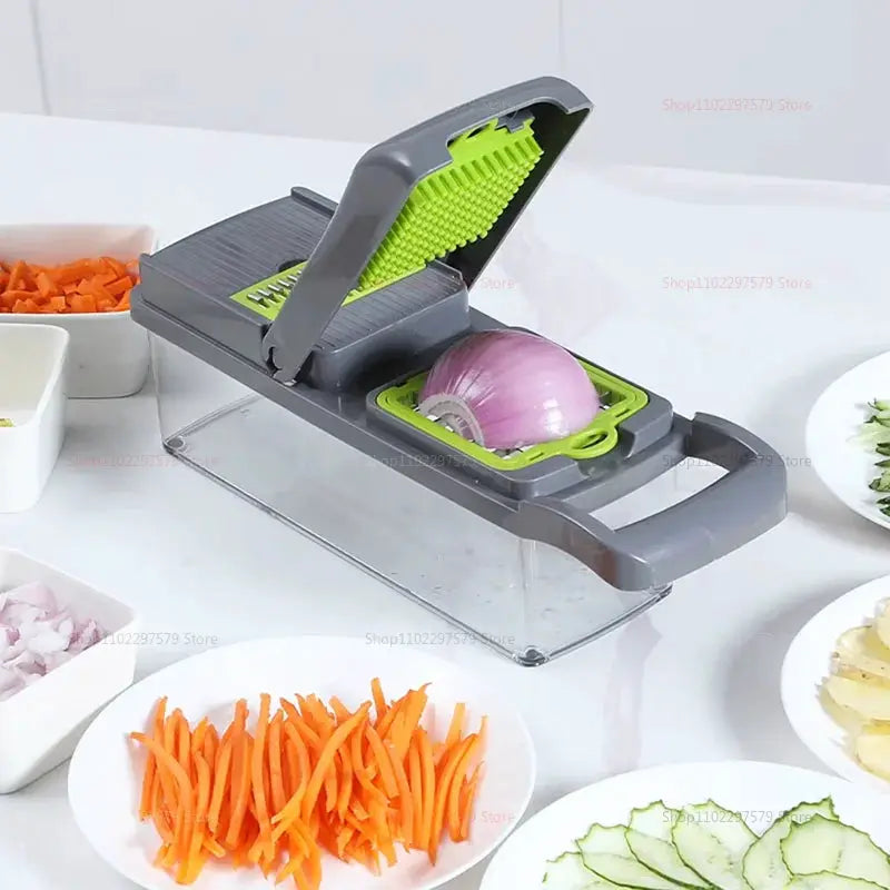 Vegetable Chopper | Stainless Steel Blades | 3 In 1 Grater Slicer | Portable