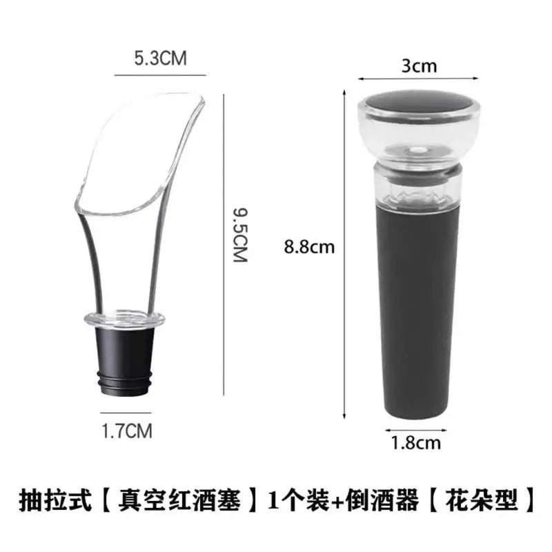 Wine Aerator Pourer Spout and Wine Stopper Vacuum Pump, Wine Decanter with Aerator Improved Flavor Enhanced Bouquet Bubbles from PriceLows™