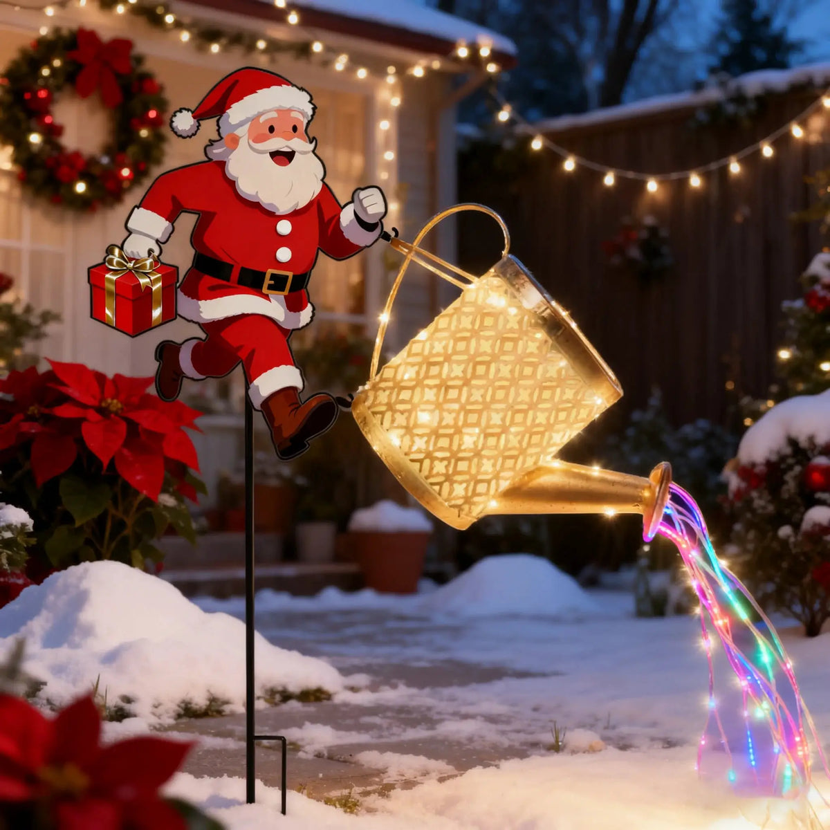 Solar Garden Light | Metal Santa Design | Iron Body | Christmas Edition