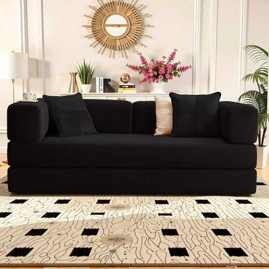 Four-in-One Convertible Sleeper Sofa Bed, Boneless Modular Sectional Couch, Compression Big Comfy Couches Set with Fluffy Memory from PriceLows™