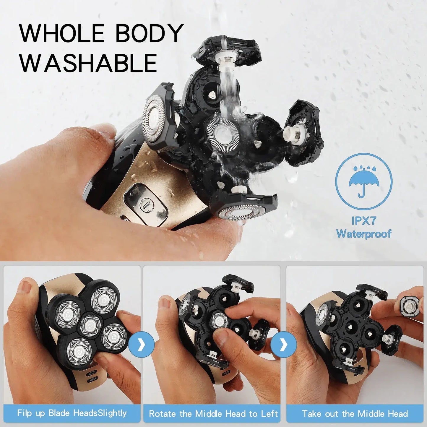 5-In-1 Rotary Electric Shaver | 4D Rotary | Rechargeable