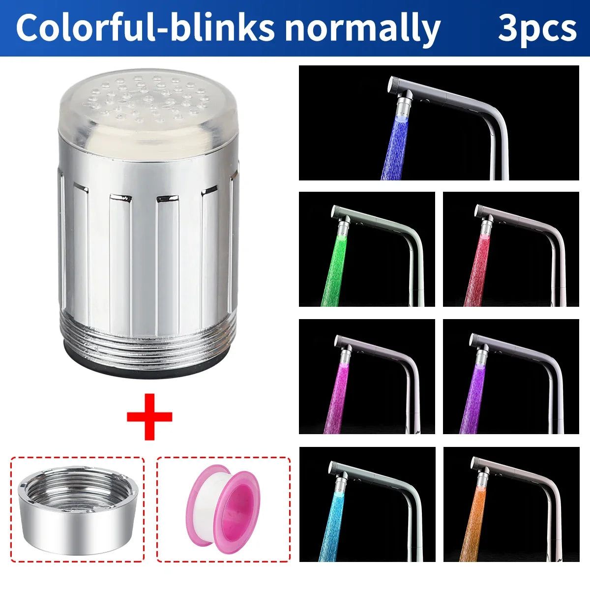 LED Faucet Aerator | Temperature Sensitive | 7 Color Change | Universal Fit