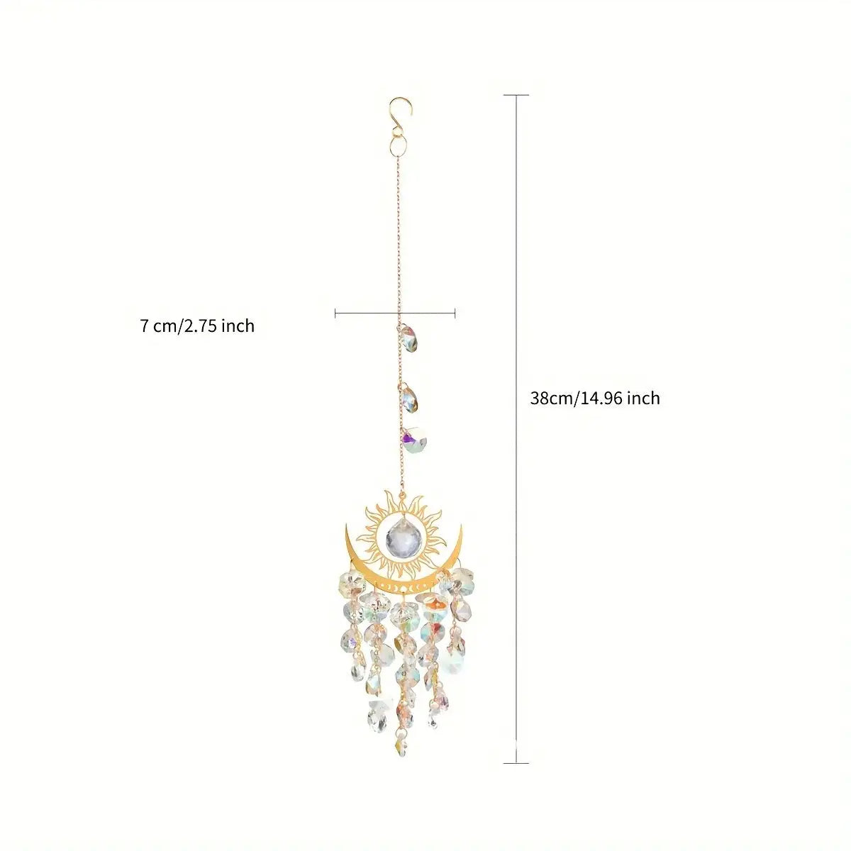 1pc garden set light ornaments flame moon sun crystal sun catcher wind chime hanging decorations hanging ornaments from PriceLows™