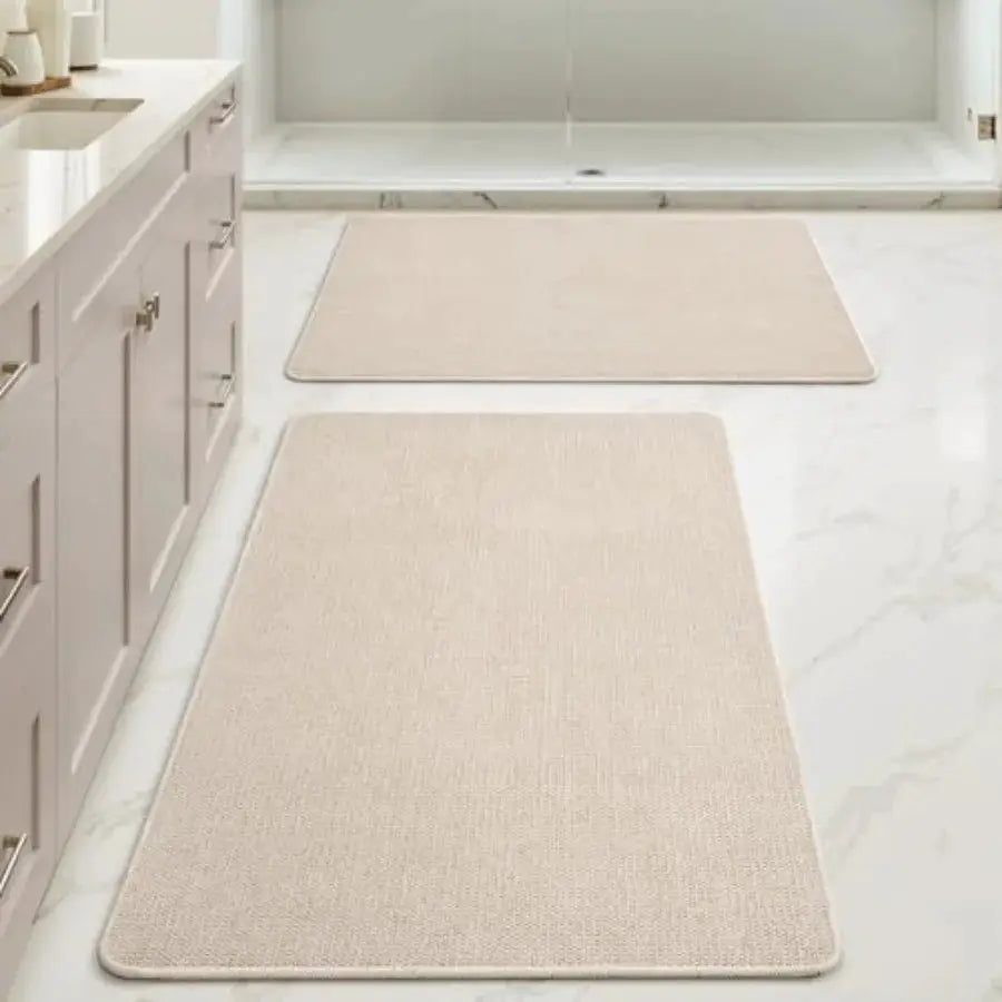 Set of 2 Ultra Thin Bathroom Rugs, Rubber Bath Mats for Bathroom Non Slip, Quick Dry Absorbent Bath Rug Machine Washable, Fit U from PriceLows™