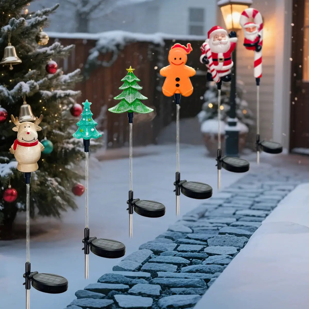 Solar Christmas Garden Stake Lights | 8 Lighting Modes | Holiday Decor