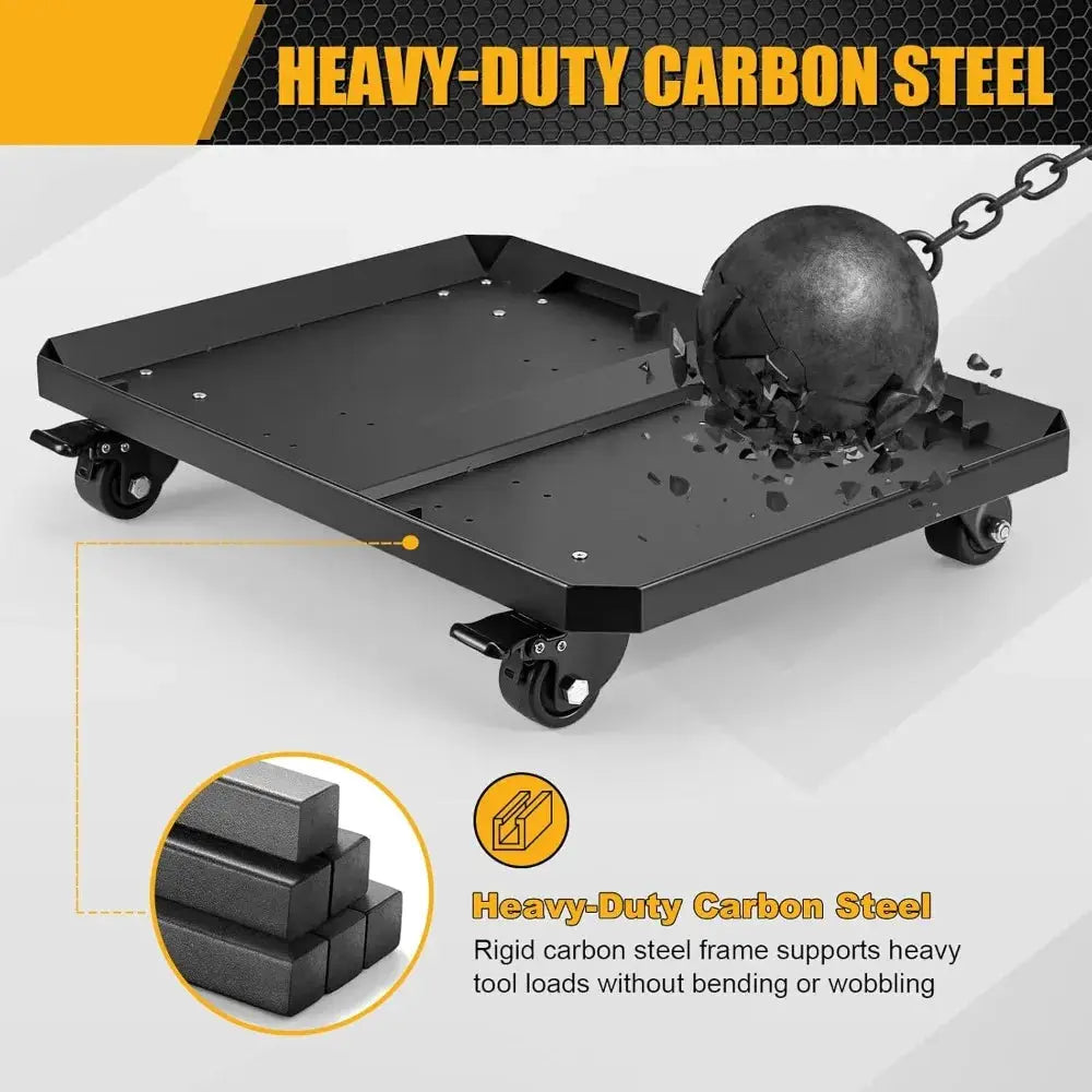 Heavy Duty Tool Box Dolly for ToughBuilt StackTech, Carbon Steel Cart Base with 4 Locking Wheels, Mobile Tool Storage for Garage & Jobsite from PriceLows™