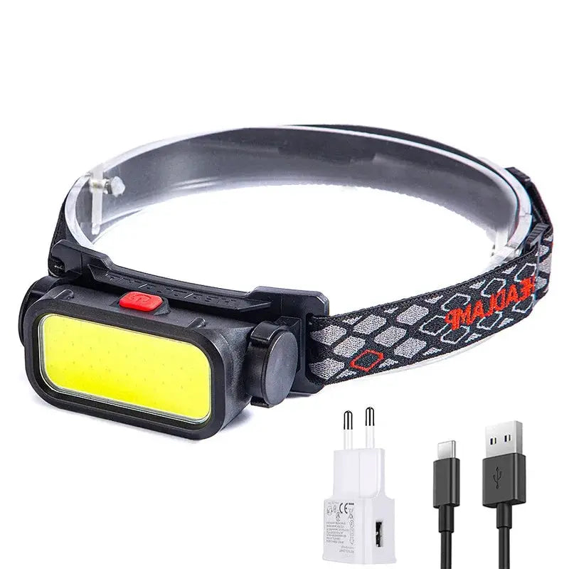 Powerful COB LED Headlamp USB Rechargeable 4 Modes Lighting Head Flashlight With 18650 Built in Battery Camping Fishing Lantern from PriceLows™