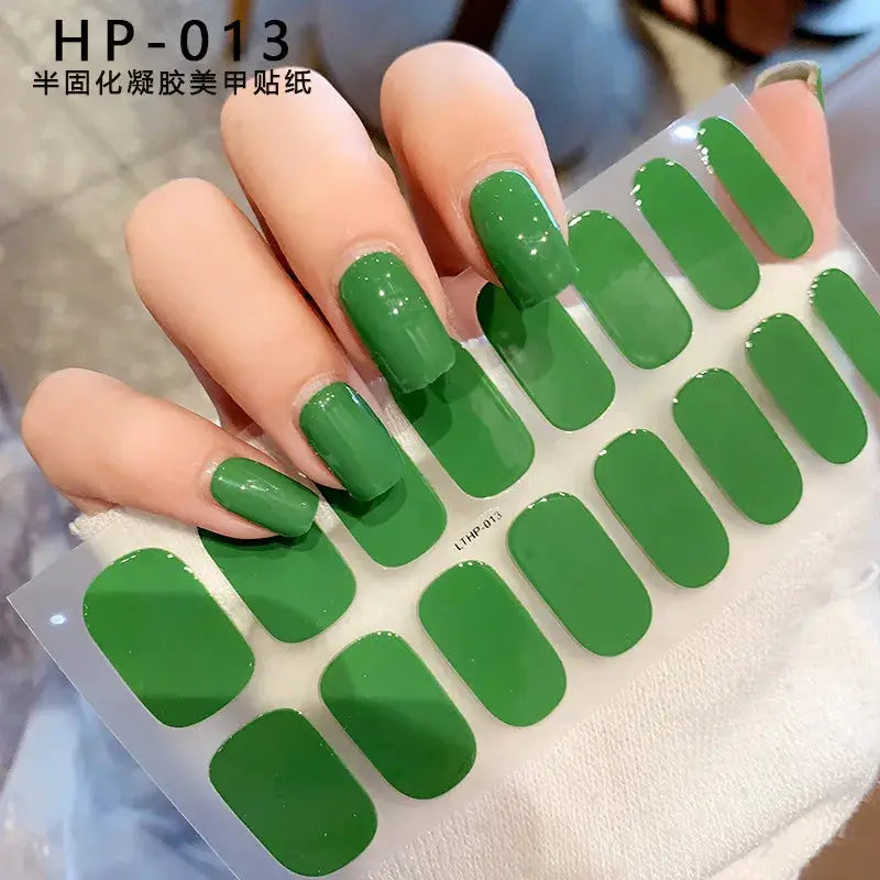 Semi Cured Wraps Fast Gel Nail Sticker Soild Nail Gel Wraps Adhesive Full Cover Gel Nail Decal UV Lamp Cured Manicure Decoration from PriceLows™