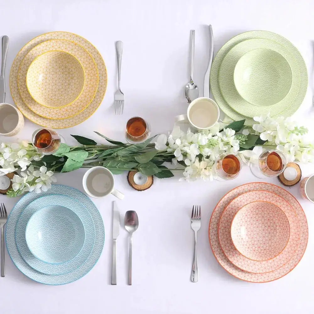Vancasso Natsuki 16 Pieces Porcelain Multi-Colour Japanese-style Dinnerware Set with 4PCS Dinner Plate Dessert Plate Bowl Mug from PriceLows™