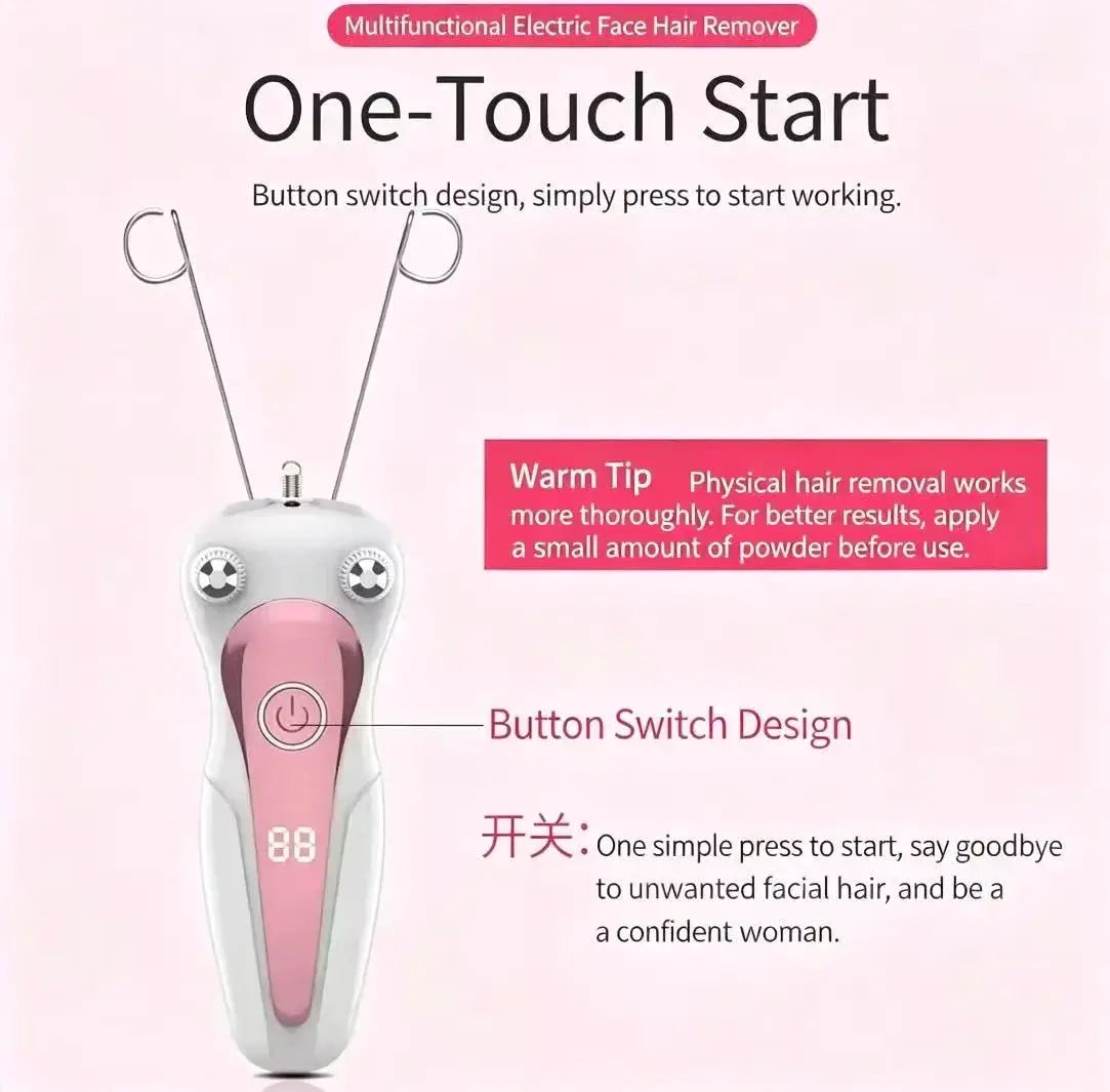 Mini Electric Hair Remover | LCD Display | Physical Cutting | Women Body Facial
