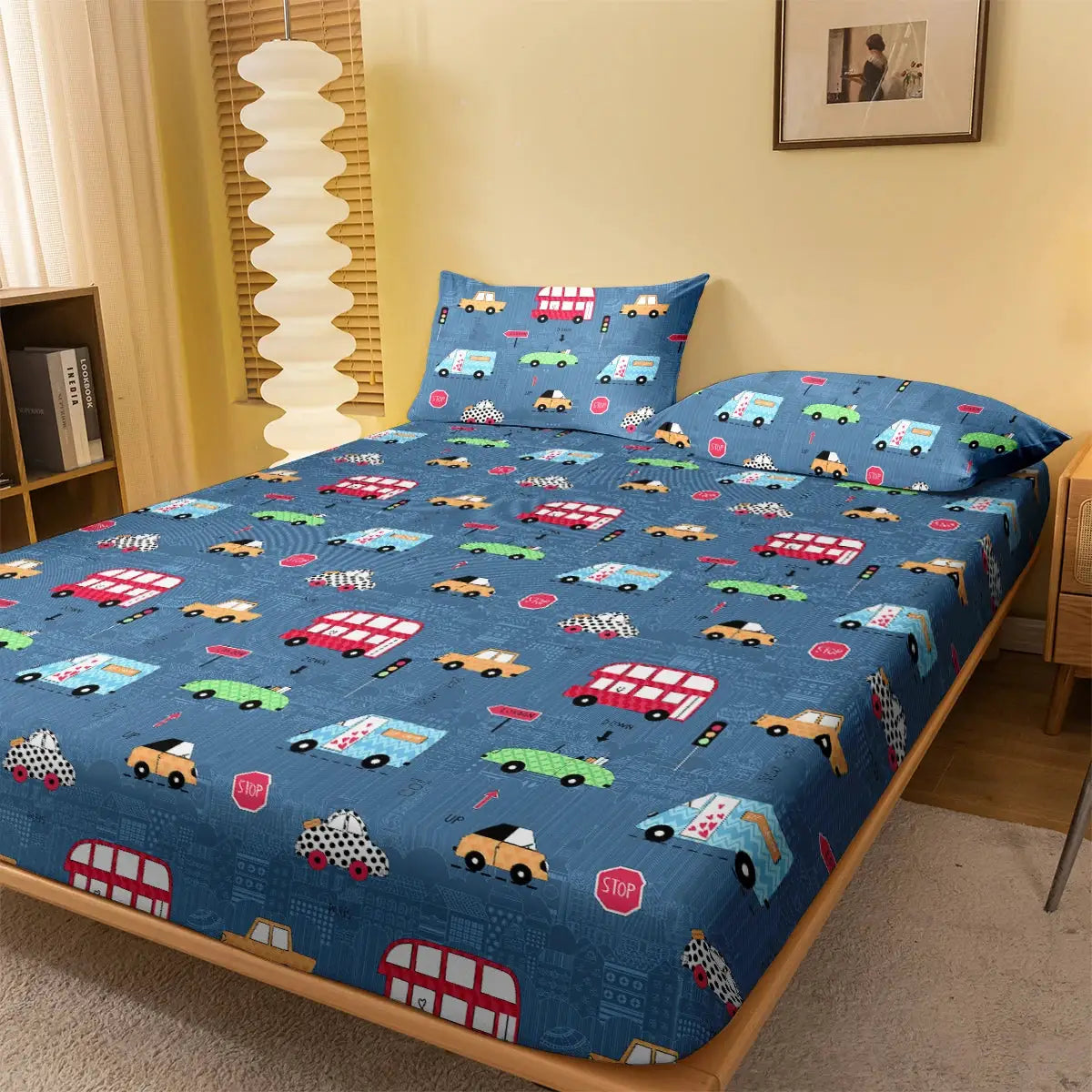 1 cartoon fun printed matte Fitted Sheet, bedroom printed bed cover, bedding (excluding pillowcases) from PriceLows™