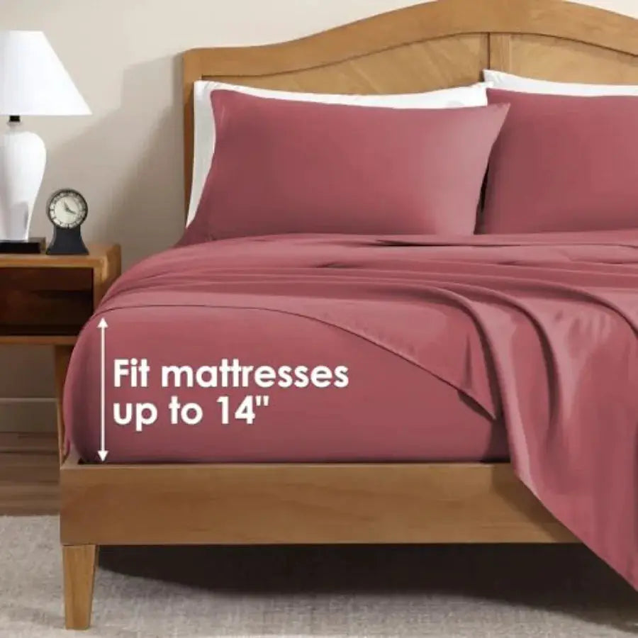 Home Sheet Set Size, 4-Piece Bedding, Lightweight and Super Soft Easy Care Microfiber Shrinkage and Fade Resistant Bedding Set from PriceLows™