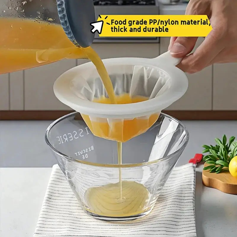 Nylon Straining Bag - Fine Mesh Nut Milk Filter for Soy Milk, Juice & Cold Brew Coffee, Reusable Kitchen Strainer from PriceLows™